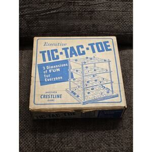 Executive 3d Tic-Tac-Toe by Crestline Vintage 1970s Board Game RARE LOOK Wood